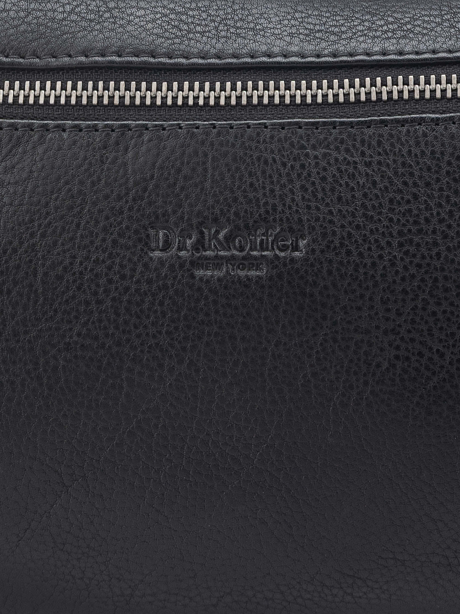 Сумка на пояс Dr. Koffer из натуральной кожи черная