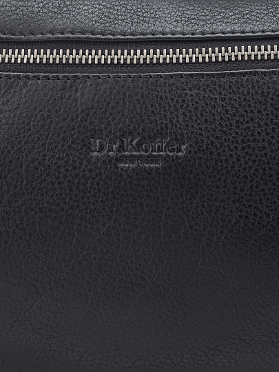 Сумка на пояс Dr. Koffer из натуральной кожи черная