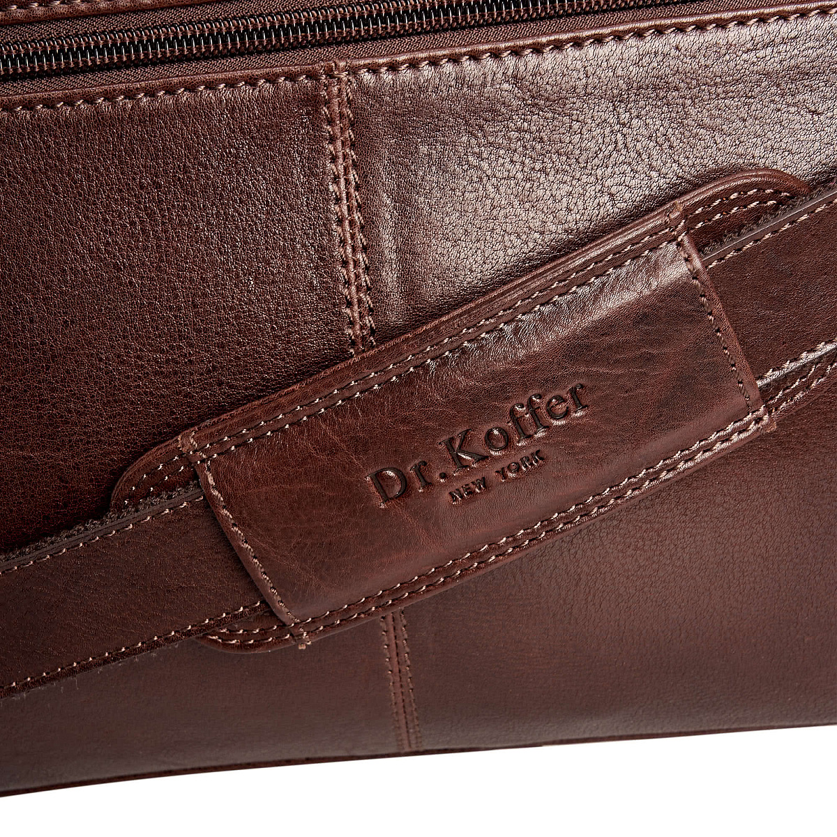 Портфель Dr.Koffer из натуральной кожи темно-коричневый