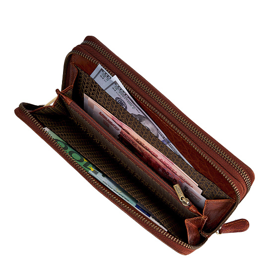 Портмоне Dr.Koffer из натуральной кожи светло-коричневое