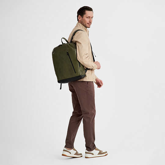 Рюкзак Dr.Koffer из натуральной кожи зеленый