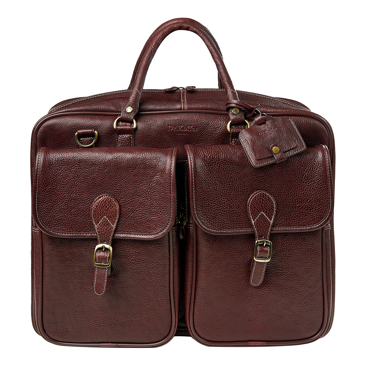 Сумка дорожная Dr.Koffer из натуральной кожи коричневая
