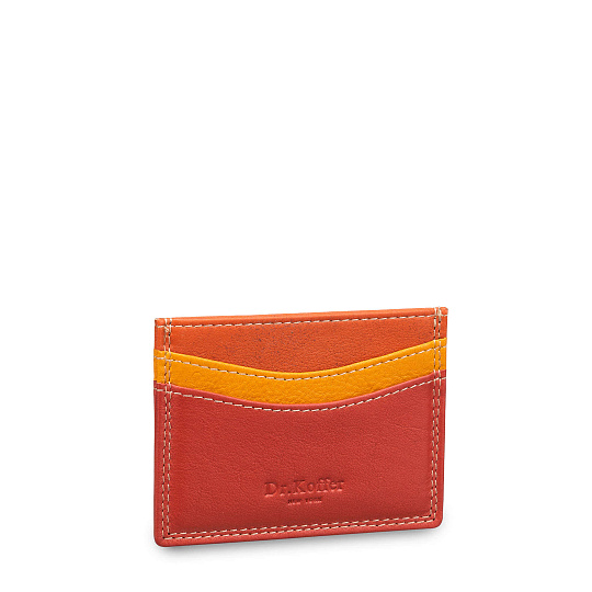 Кредитница Dr.Koffer из натуральной кожи оранжевая