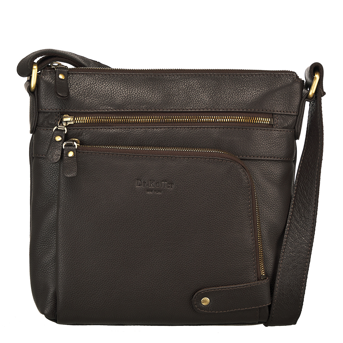 Сумка через плечо Dr.Koffer из натуральной кожи коричневая