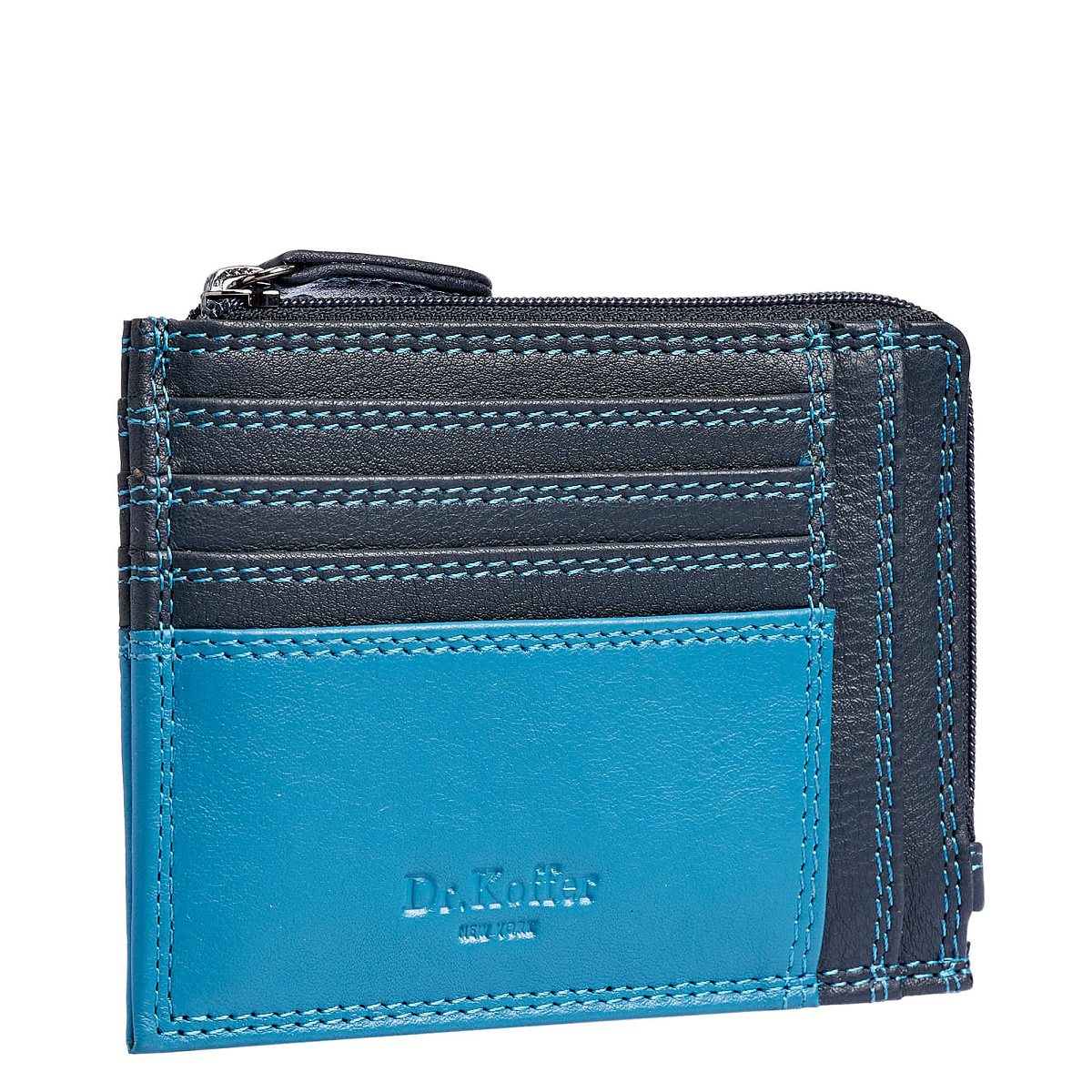 Кредитница Dr.Koffer из натуральной кожи бирюзовая