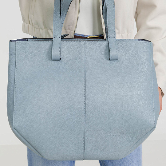 Женская сумка Dr. Koffer из натуральной кожи голубая