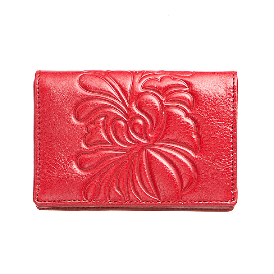 Визитница Dr.Koffer из натуральной кожи бордовая