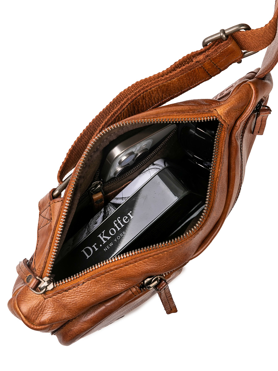 Рюкзак Dr.Koffer из натуральной кожи светло-коричневый