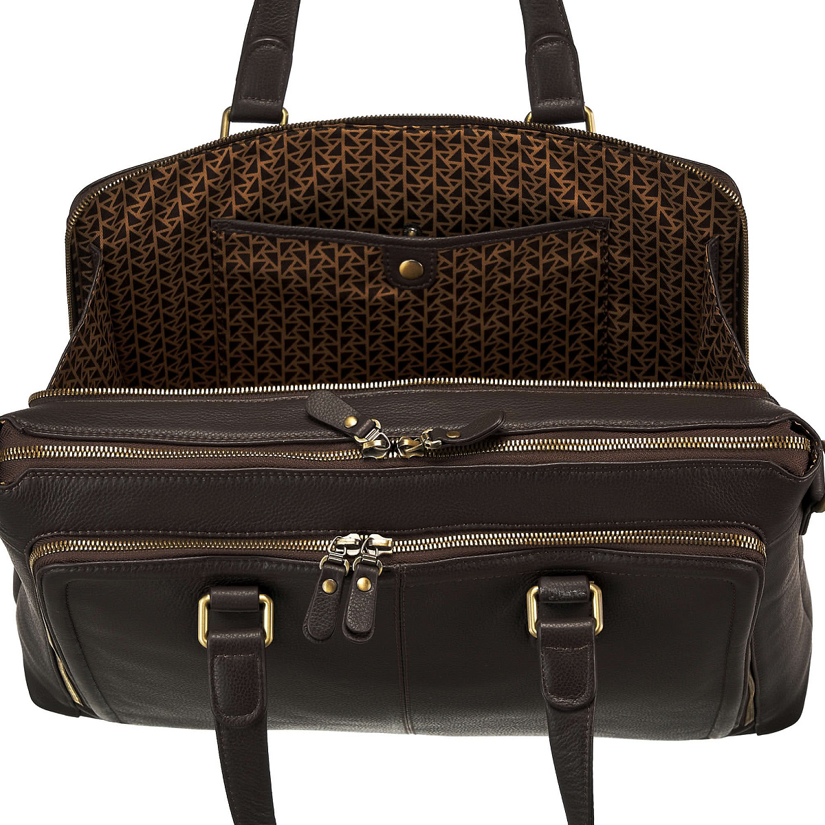 Деловая сумка Dr.Koffer из натуральной кожи темно-коричневая