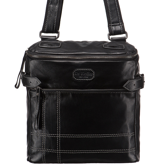 Сумка через плечо Dr.Koffer из натуральной кожи черная