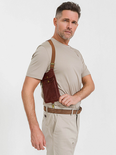 Нагрудный кошелек дорожный Dr.Koffer из натуральной кожи