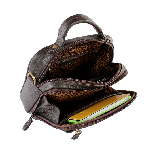 Сумка через плечо Dr.Koffer из натуральной кожи коричневая