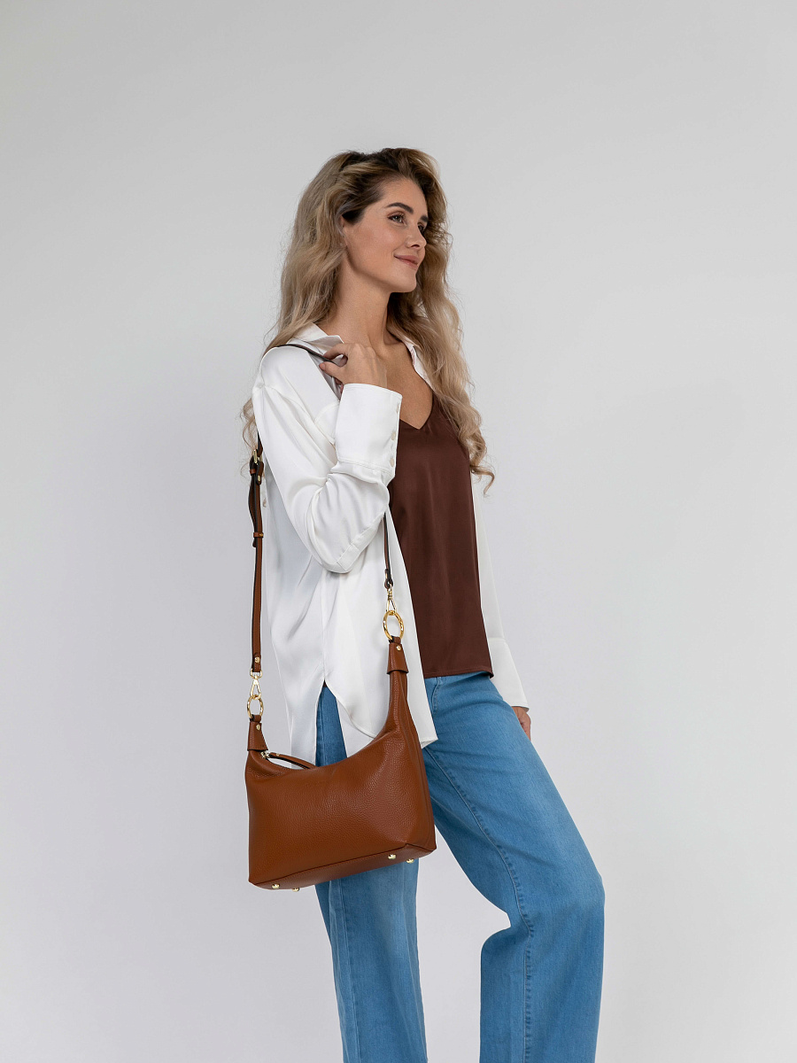 Женская сумка Dr.Koffer из натуральной кожи коричневая