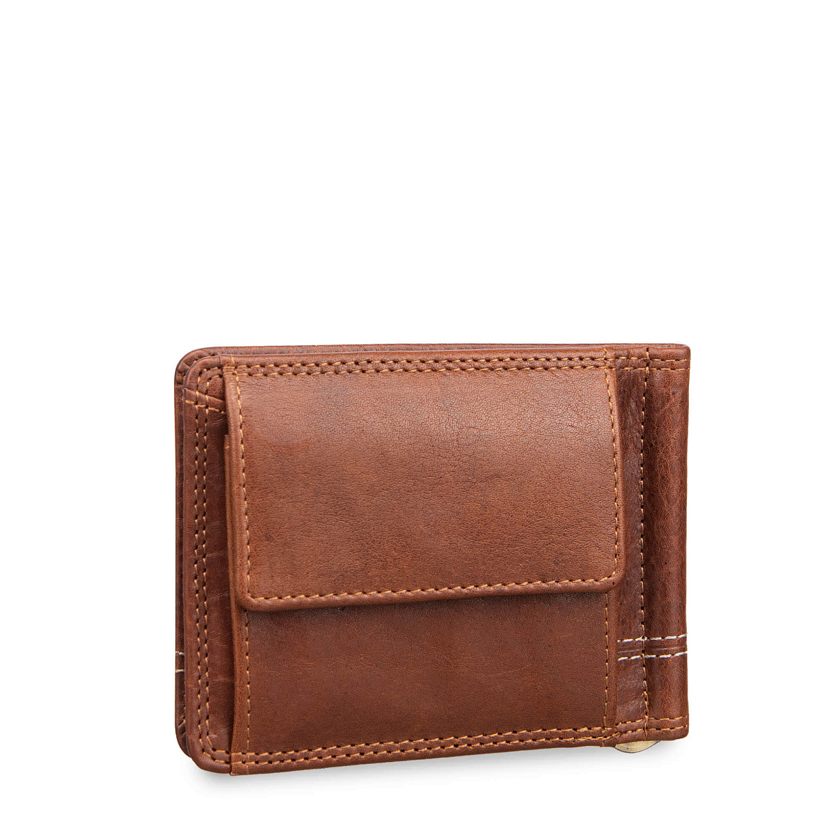 Зажим для денег Dr.Koffer из натуральной кожи коричневый