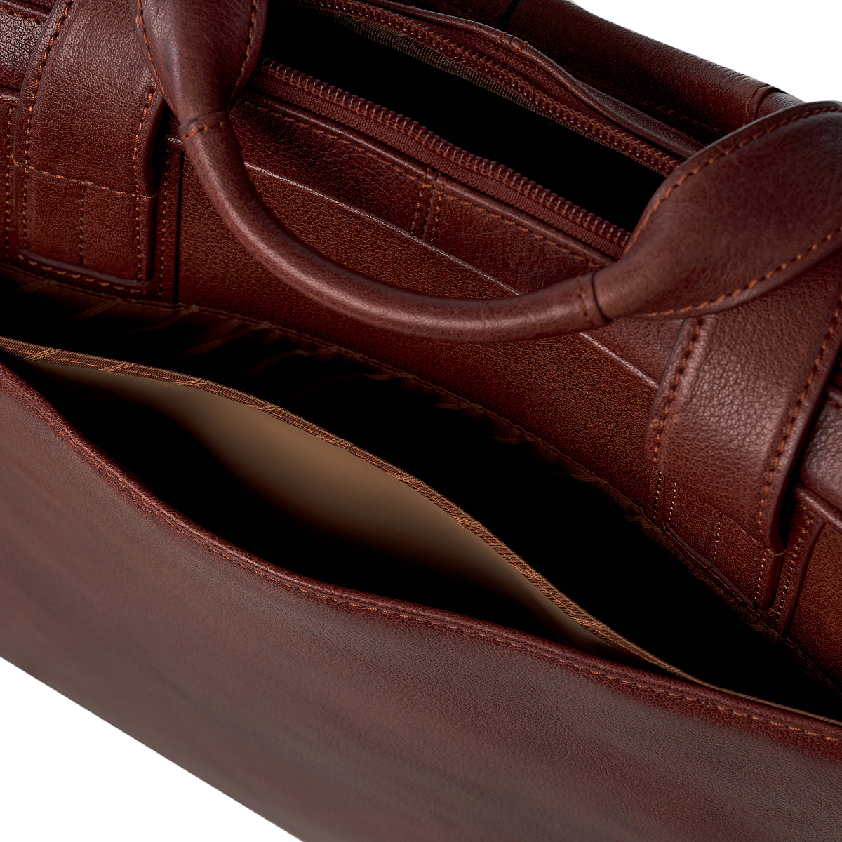 Деловая сумка Dr.Koffer из натуральной кожи коричневая