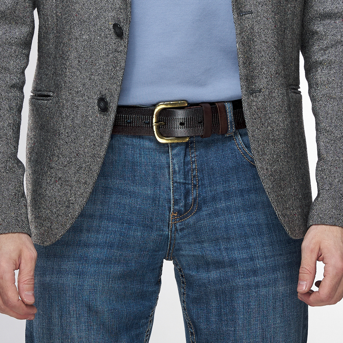 Ремень Dr. Koffer из натуральной кожи коричневый