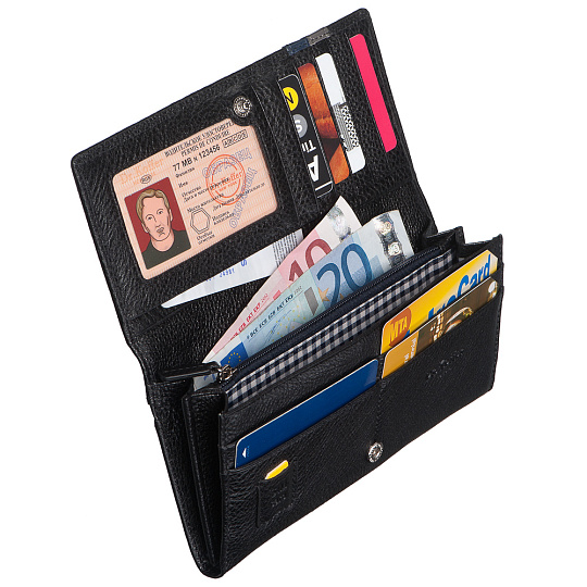 Портмоне Dr.Koffer из натуральной кожи черное