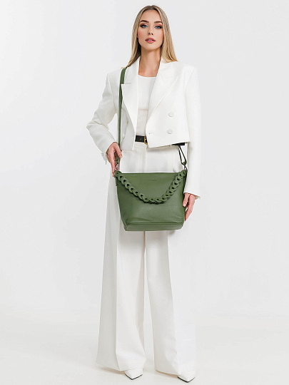 Женская сумка Dr.Koffer из натуральной кожи зеленая