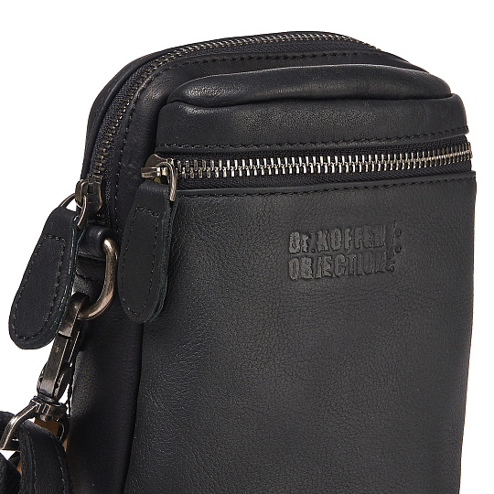 Сумка через плечо Dr.Koffer из натуральной кожи черная