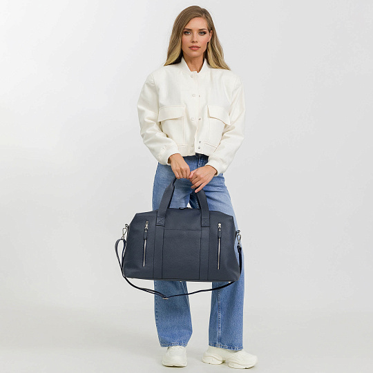 Сумка дорожная Dr.Koffer  из натуральной кожи синяя