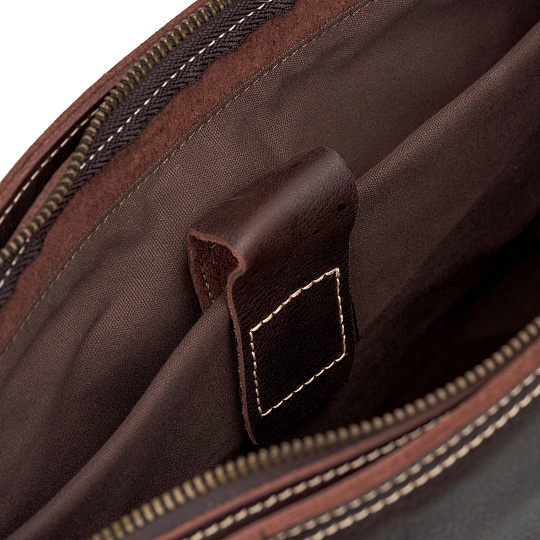 Деловая сумка Dr.Koffer из натуральной кожи темно-коричневая