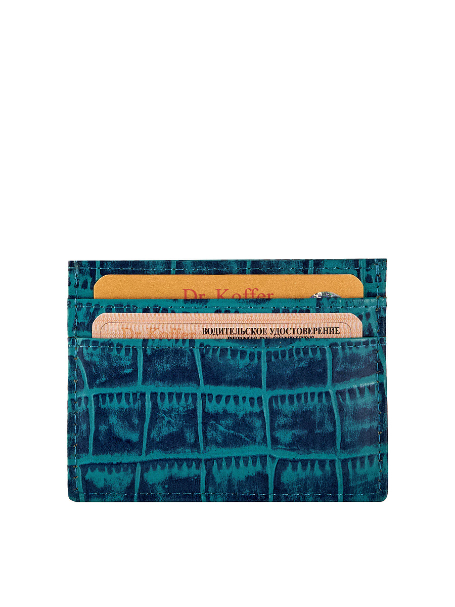Кредитница Dr.Koffer из натуральной кожи синяя