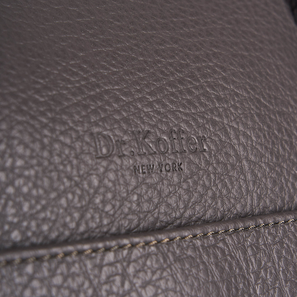 Сумка дорожная Dr.Koffer из натуральной кожи серая