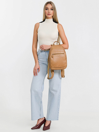 Рюкзак Dr.Koffer из натуральной кожи бежевый