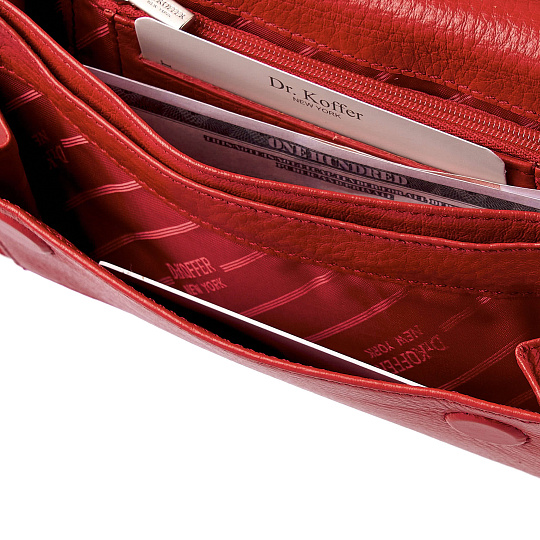 Сумка на пояс Dr. Koffer из натуральной кожи красная