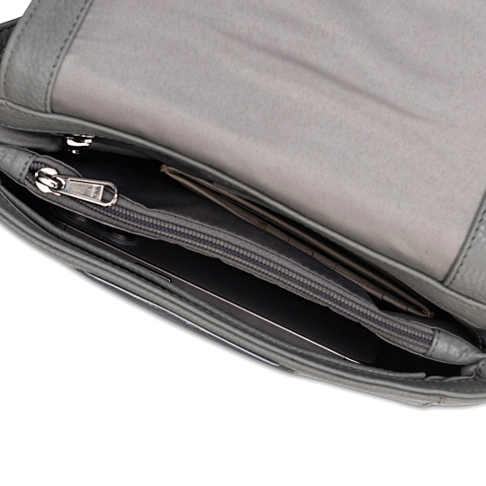 Женская сумка Dr.Koffer из натуральной кожи серая