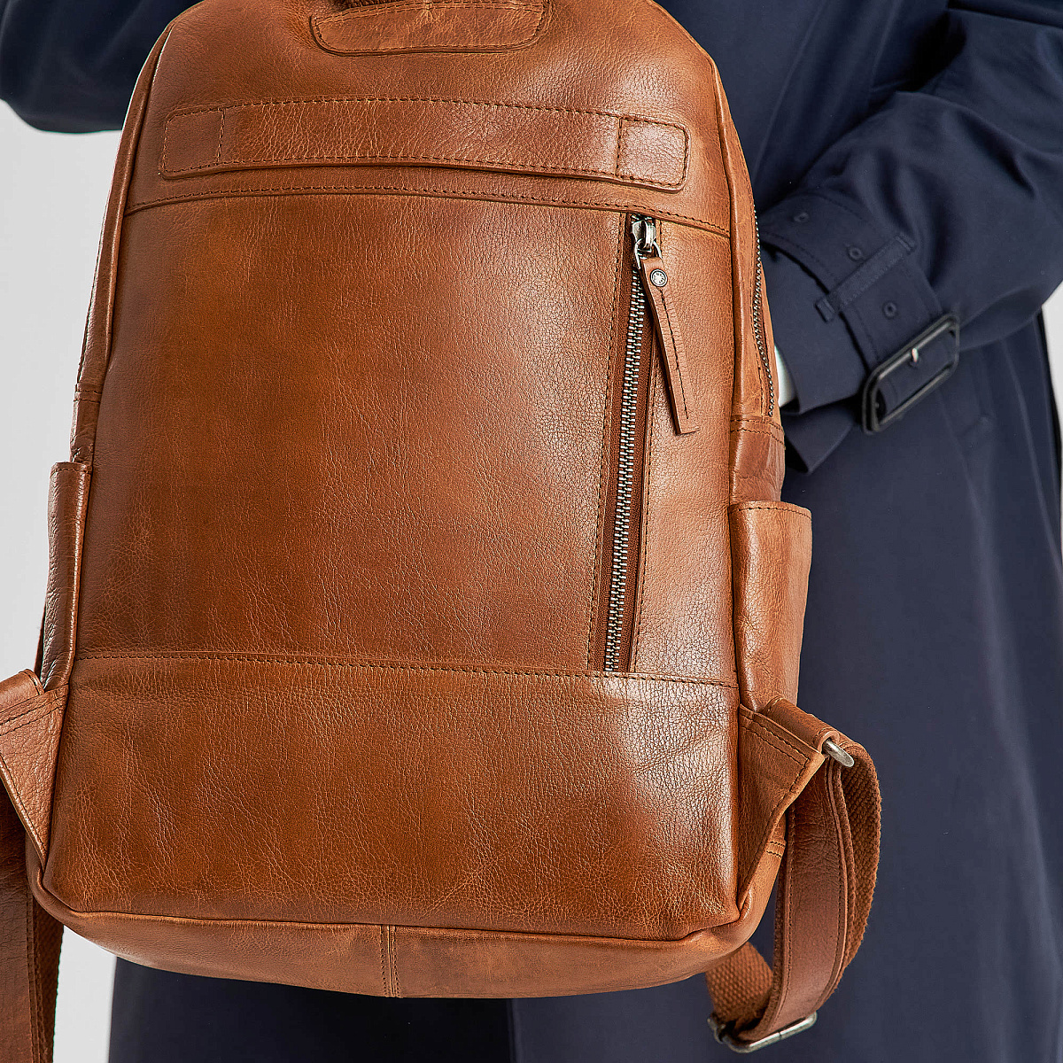 Рюкзак Dr.Koffer из натуральной кожи светло-коричневый