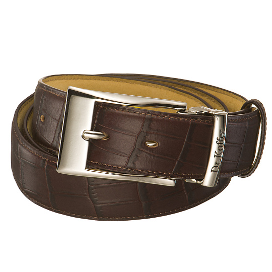 Кожаный ремень с теснением "под крокодила" Dr.Koffer R022B01120-102-09