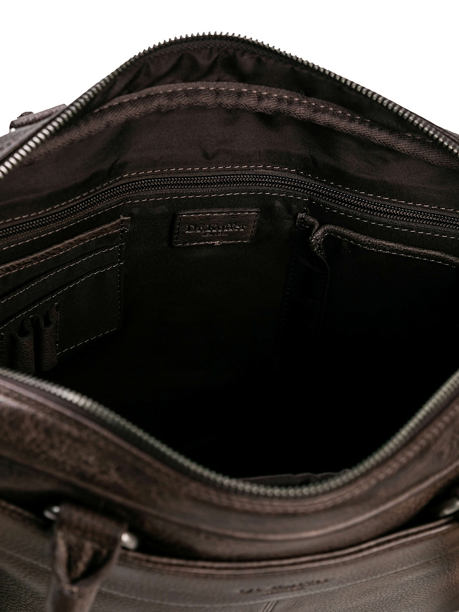 Деловая сумка Dr.Koffer из натуральной кожи темно-коричневая