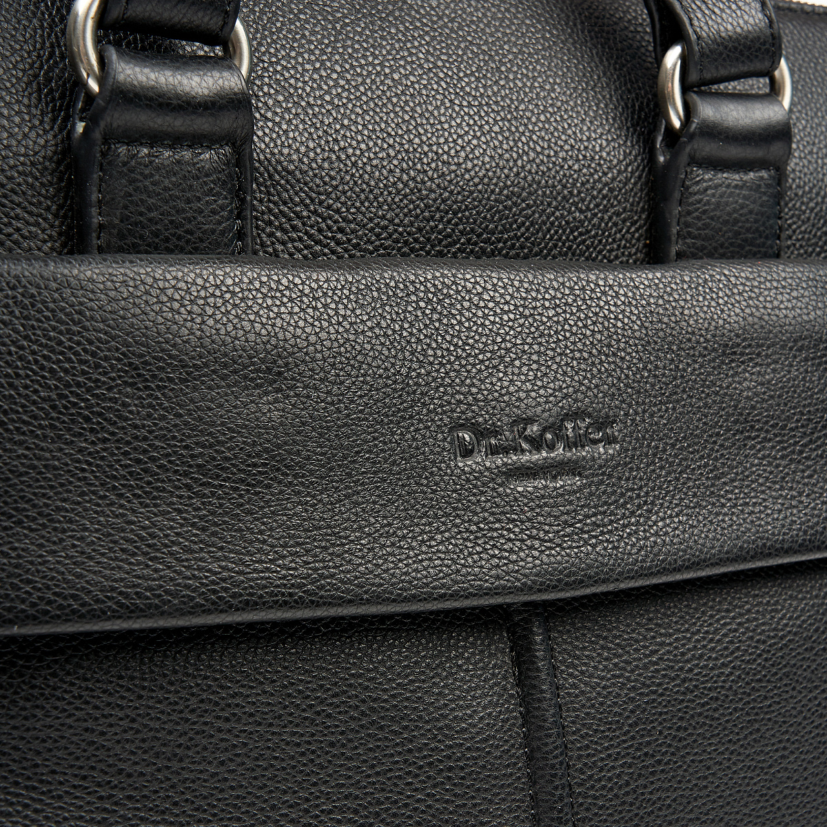 Деловая сумка Dr.Koffer из натуральной кожи черная