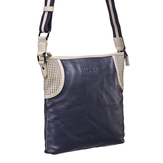 Сумка через плечо Dr.Koffer из натуральной кожи синяя