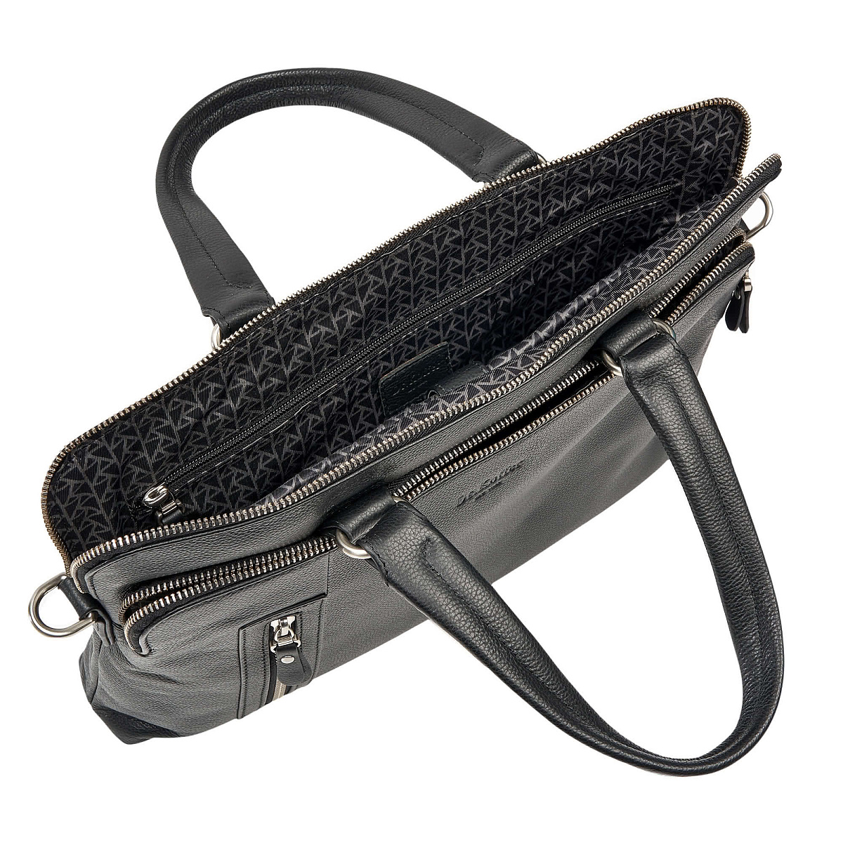 Деловая сумка Dr.Koffer из натуральной кожи черная