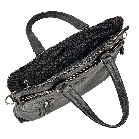 Деловая сумка Dr.Koffer из натуральной кожи черная