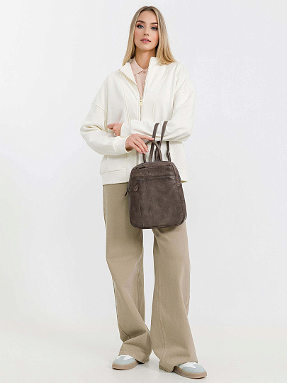 Рюкзак Dr.Koffer из натуральной кожи серый