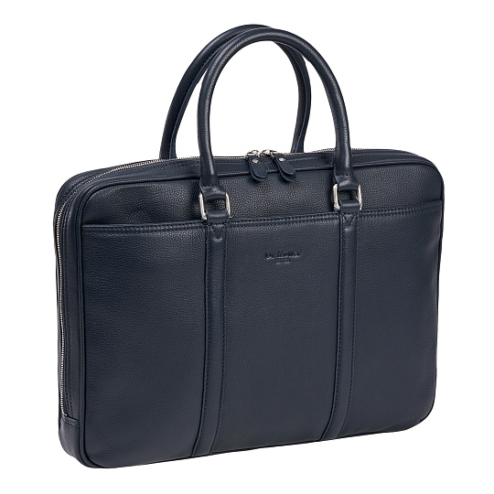 Деловая сумка Dr.Koffer из натуральной кожи синяя