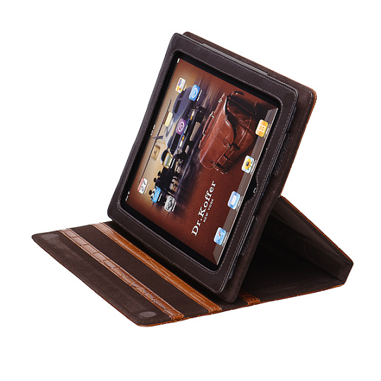 Чехол для Ipad коричневого цвета из фактурной кожи Dr.Koffer X510341-49-05