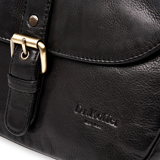 Сумка через плечо Dr.Koffer из натуральной кожи черная