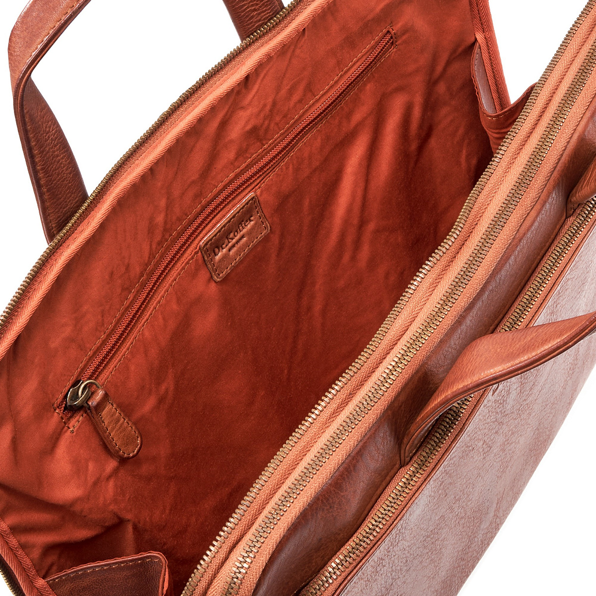 Деловая сумка Dr.Koffer из натуральной кожи коричневая