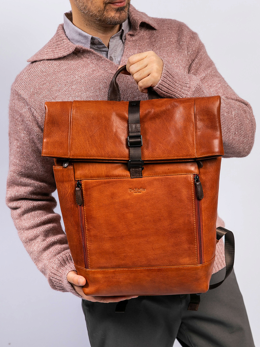 Рюкзак Dr. Koffer из натуральной кожи коричневый