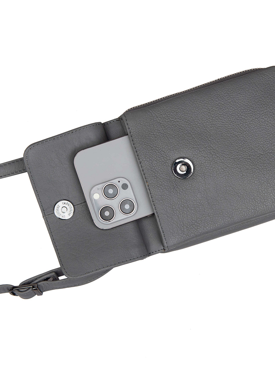 Сумка через плечо Dr.Koffer из натуральной кожи серая