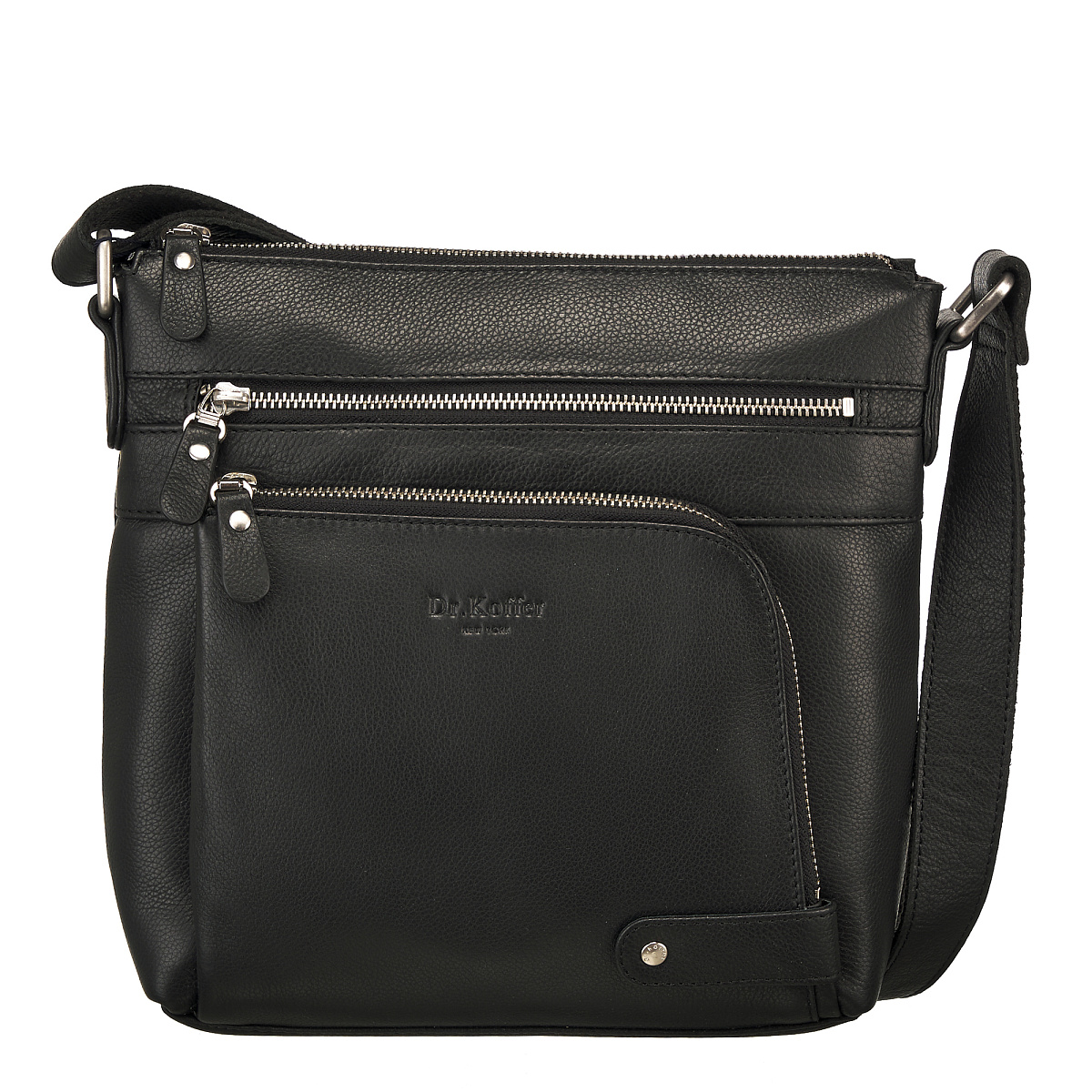Сумка через плечо Dr.Koffer из натуральной кожи черная