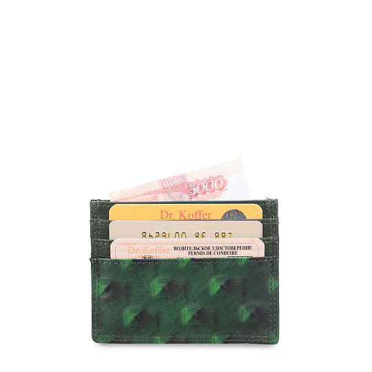 Кредитница Dr.Koffer из натуральной кожи зеленая