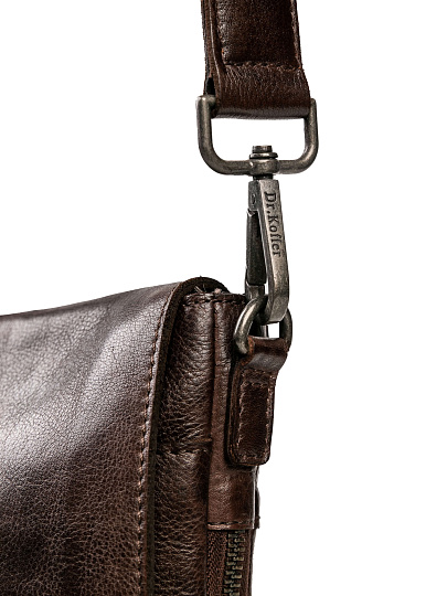 Сумка через плечо Dr.Koffer из натуральной кожи коричневая
