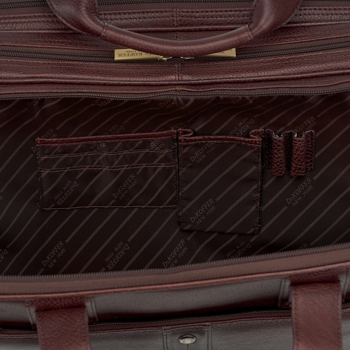 Деловая сумка Dr.Koffer из натуральной кожи темно-коричневая