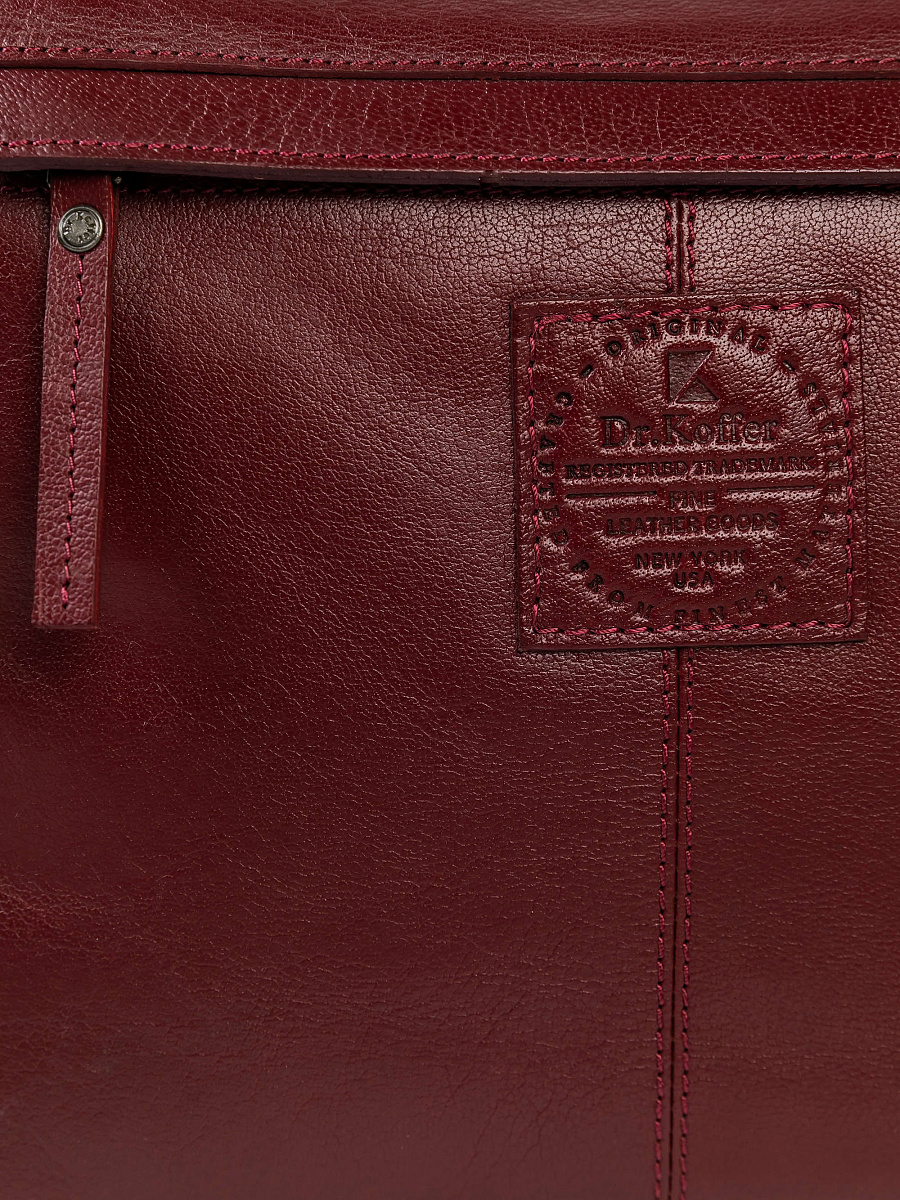 Сумка через плечо Dr.Koffer из натуральной кожи бордовая