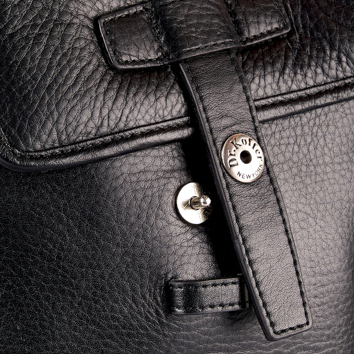 Сумка через плечо Dr.Koffer из натуральной кожи черная